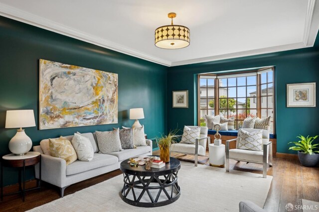 20 Rossmoor Dr, San Francisco, CA 94132 - living area with wood finished floors, ornamental molding, and baseboards