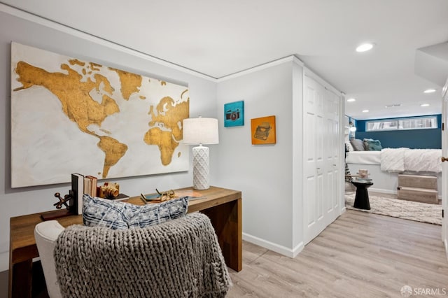 20 Rossmoor Dr, San Francisco, CA 94132 - hallway featuring baseboards, recessed lighting, and wood finished floors