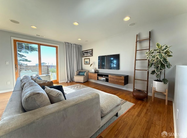 2543 44th Ave, San Francisco, CA 94116 - living area with recessed lighting, baseboards, and wood finished floors
