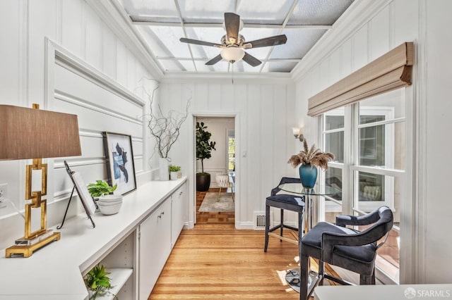 25 Roselyn Ter, San Francisco, CA 94118 - hall with light wood finished floors, ornamental molding, and a decorative wall