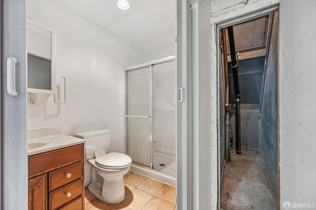 80 Bronte St, San Francisco, CA 94110 - full bath featuring vanity, a stall shower, and tile patterned floors