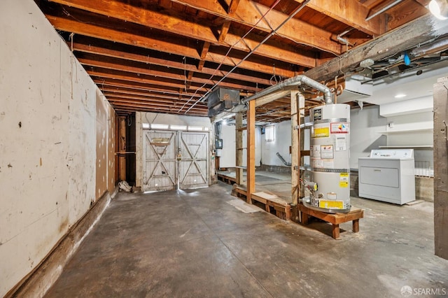 80 Bronte St, San Francisco, CA 94110 - unfinished below grade area with washer / dryer and secured water heater