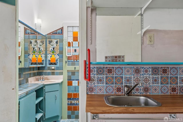 80 Bronte St, San Francisco, CA 94110 - bathroom with vanity and decorative backsplash