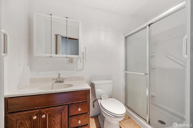 80 Bronte St, San Francisco, CA 94110 - full bathroom featuring vanity, a stall shower, and tile patterned floors