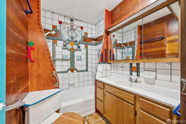 80 Bronte St, San Francisco, CA 94110 - bathroom with vanity, bathing tub / shower combination, and tile patterned floors