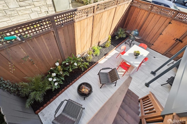 view of patio featuring a fenced backyard