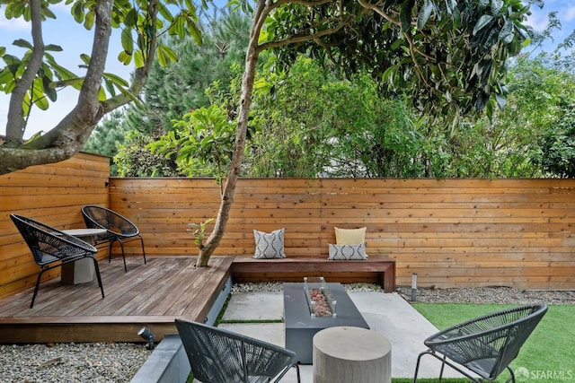 view of patio / terrace featuring a deck