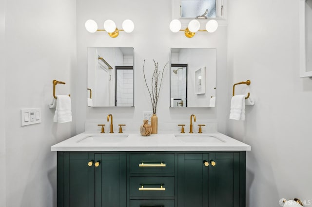 full bath featuring double vanity and a sink