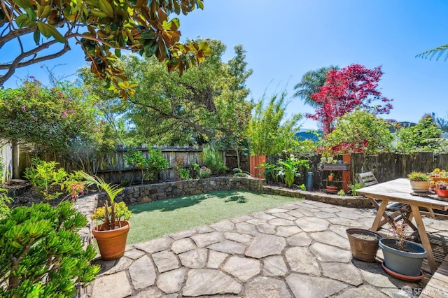 view of patio with a fenced backyard