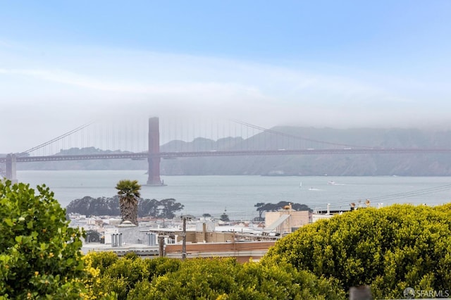 1250 Vallejo St Unit 9, San Francisco, CA 94109 - water view featuring a notable bridge and a mountain backdrop
