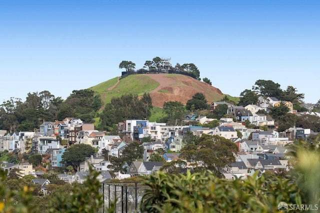 exterior space featuring a mountain view