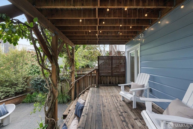 wooden deck with fence