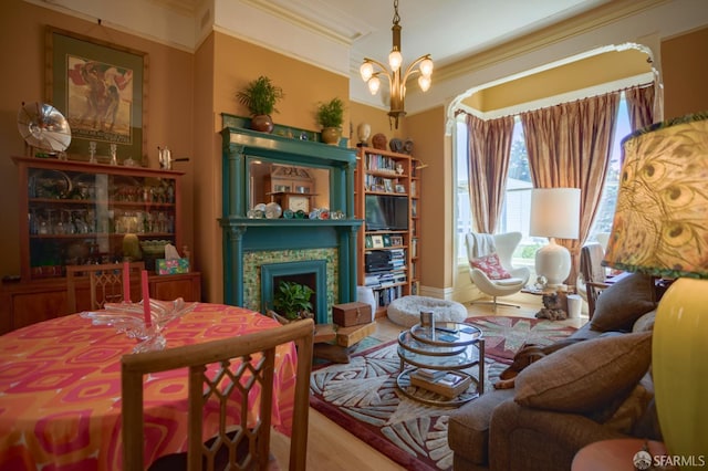 772-774 14th St, San Francisco, CA 94114 - living room featuring crown molding, wood finished floors, and a fireplace