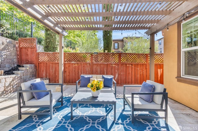 3069 Vittoria Loop, Dublin, CA 94568 - view of patio / terrace with an outdoor hangout area and a pergola