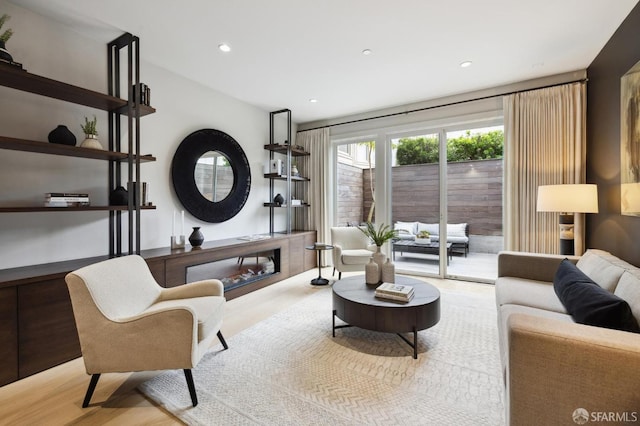 living room featuring light hardwood / wood-style floors