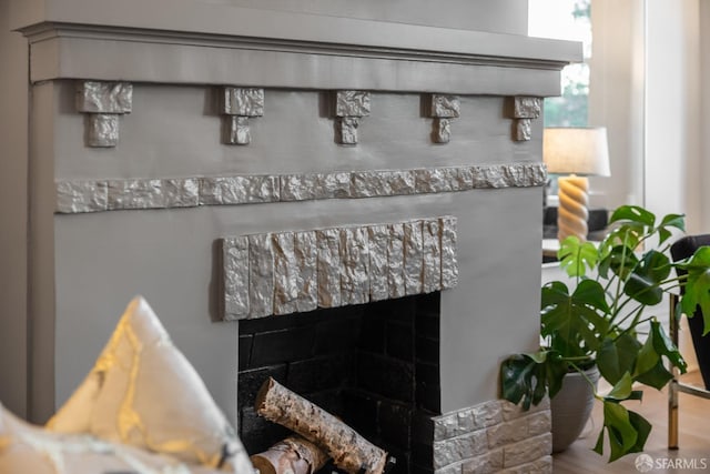 details with a fireplace