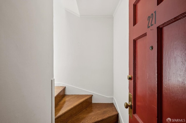 221 Lily St, San Francisco, CA 94102 - stairway with ornamental molding and baseboards