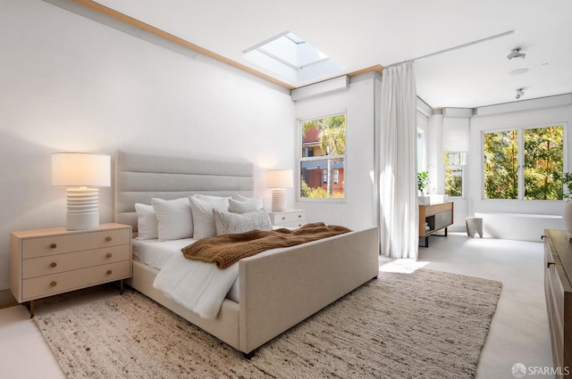 bedroom with a skylight