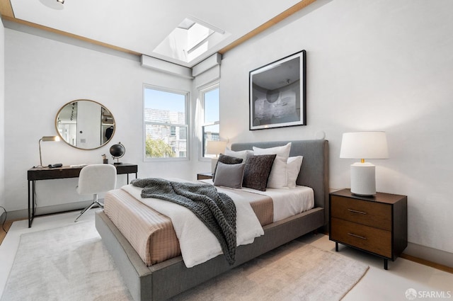 bedroom with a skylight