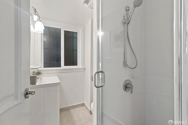 bathroom featuring sink and walk in shower