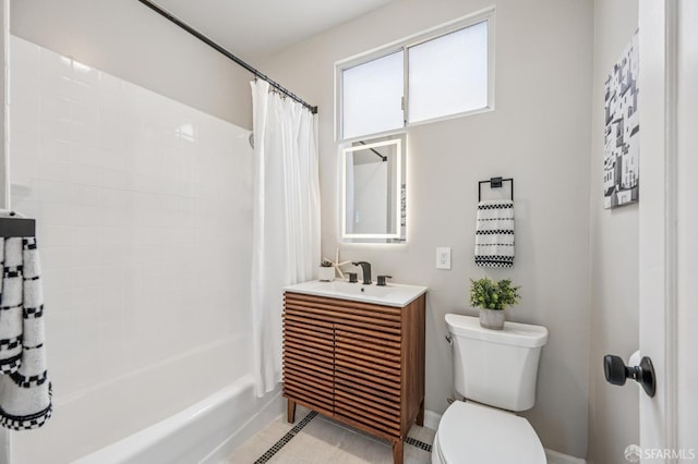 1371-1373 16th Ave, San Francisco, CA 94122 - full bathroom with vanity, shower / tub combo, and tile patterned flooring