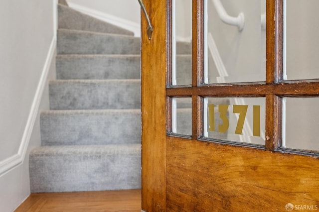 1371-1373 16th Ave, San Francisco, CA 94122 - stairway featuring wood finished floors
