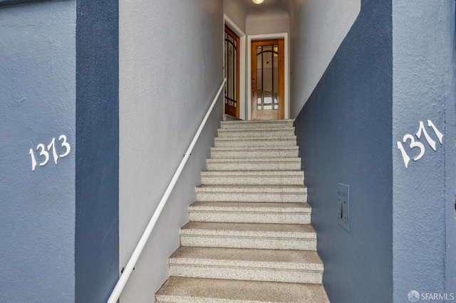 1371-1373 16th Ave, San Francisco, CA 94122 - stairs featuring a textured wall