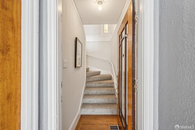 1371-1373 16th Ave, San Francisco, CA 94122 - staircase with baseboards and wood finished floors