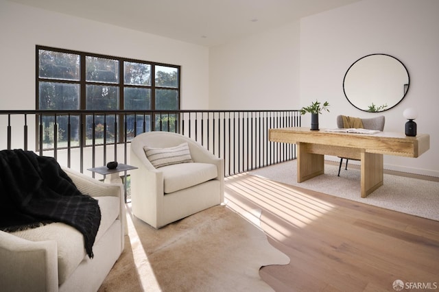 living area featuring wood finished floors