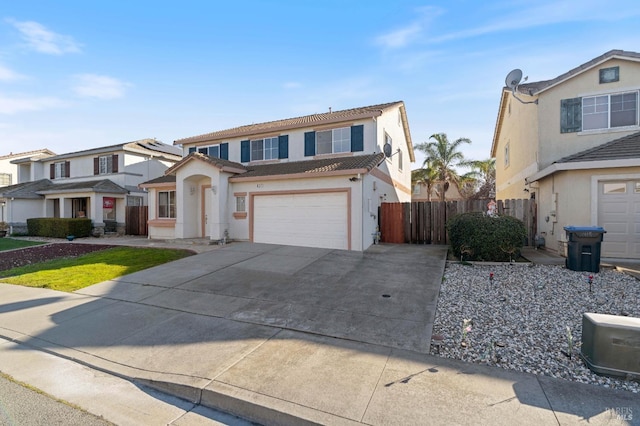 front of property featuring a garage