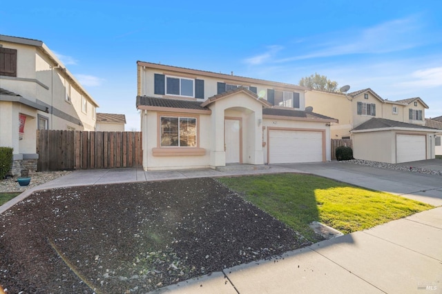 view of front property with a garage