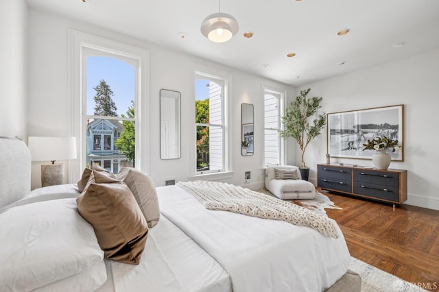 3364 21st St, San Francisco, CA 94110 - bedroom featuring baseboards and dark wood-type flooring