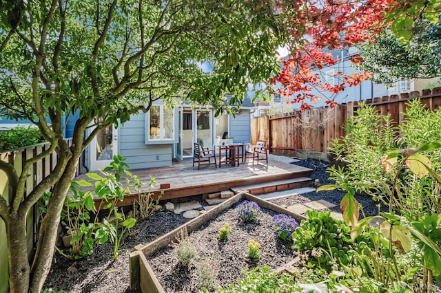 exterior space with a fenced backyard