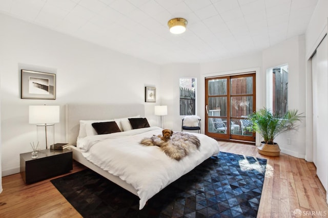 bedroom featuring hardwood / wood-style floors