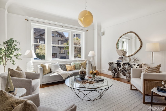 living room featuring hardwood / wood-style floors