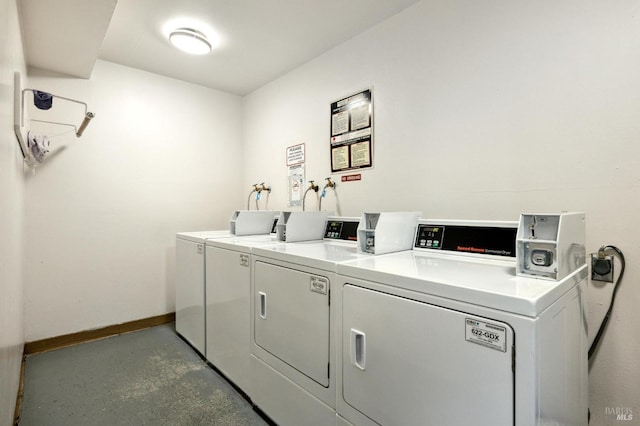 laundry area featuring independent washer and dryer