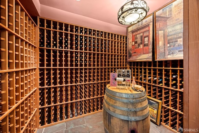 wine cellar featuring stone tile flooring