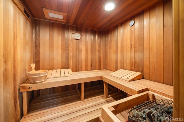 view of sauna