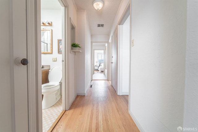 262 Topeka Ave, San Francisco, CA 94124 - hall with a textured ceiling, light wood-type flooring, and baseboards