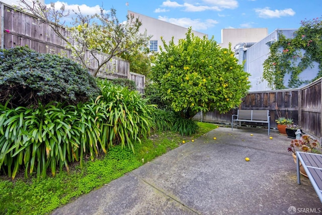 view of patio featuring a fenced backyard