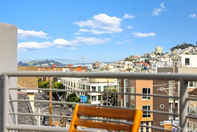 balcony featuring a view of city