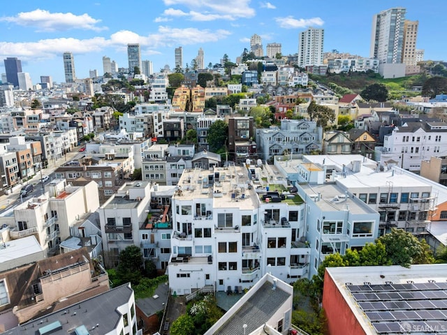 bird's eye view with a view of city