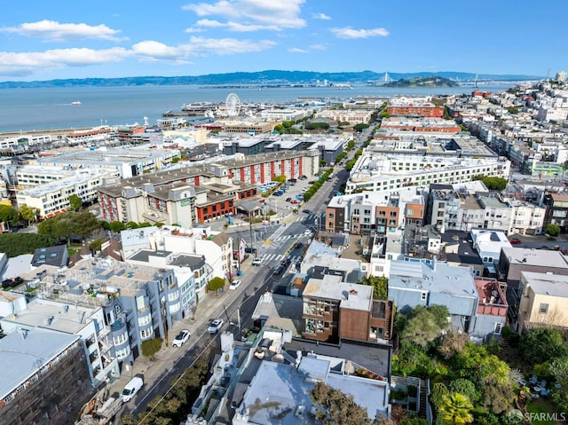 aerial view featuring a city view