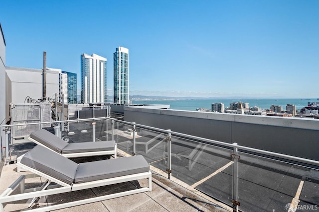 balcony with a water view