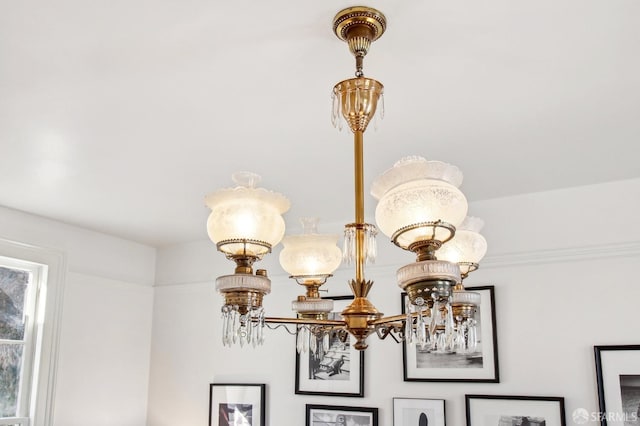 interior details with an inviting chandelier