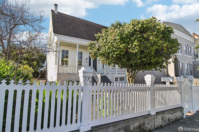 view of front of property with covered porch