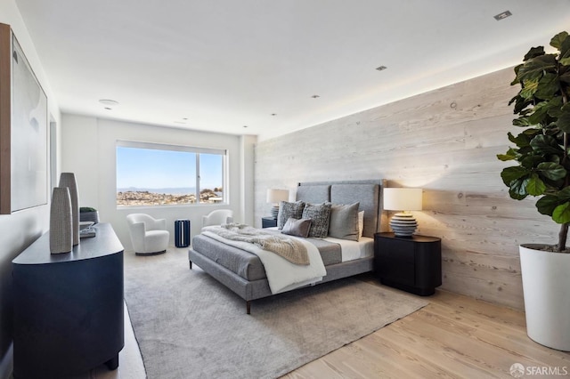 bedroom featuring light wood-type flooring