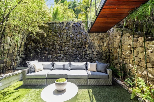 view of patio featuring an outdoor hangout area