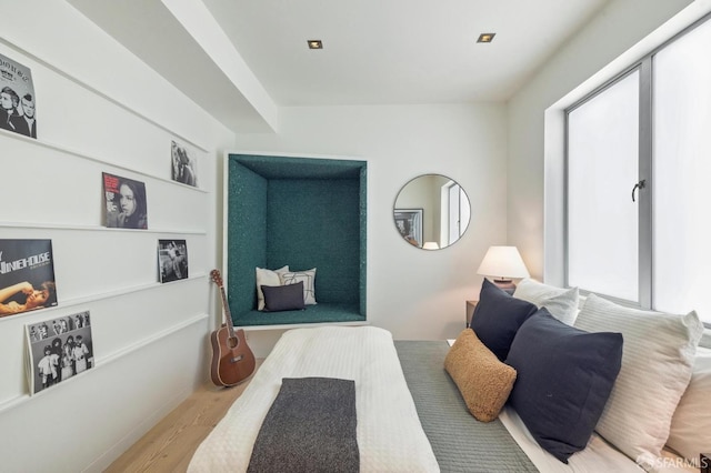 bedroom featuring light wood-type flooring