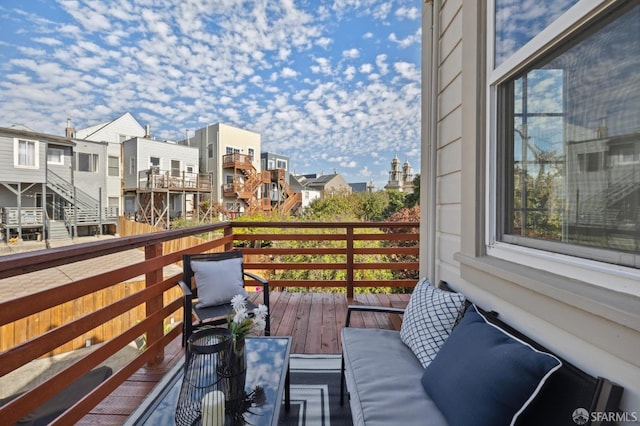 balcony with a residential view